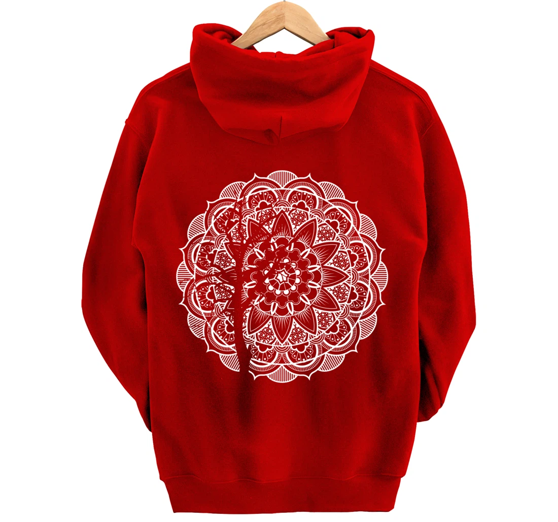 Cool Bohemian Tree Boho Geometric Mandala Themed Pullover Hoodie