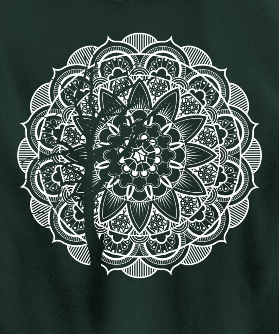 Cool Bohemian Tree Boho Geometric Mandala Themed Pullover Hoodie