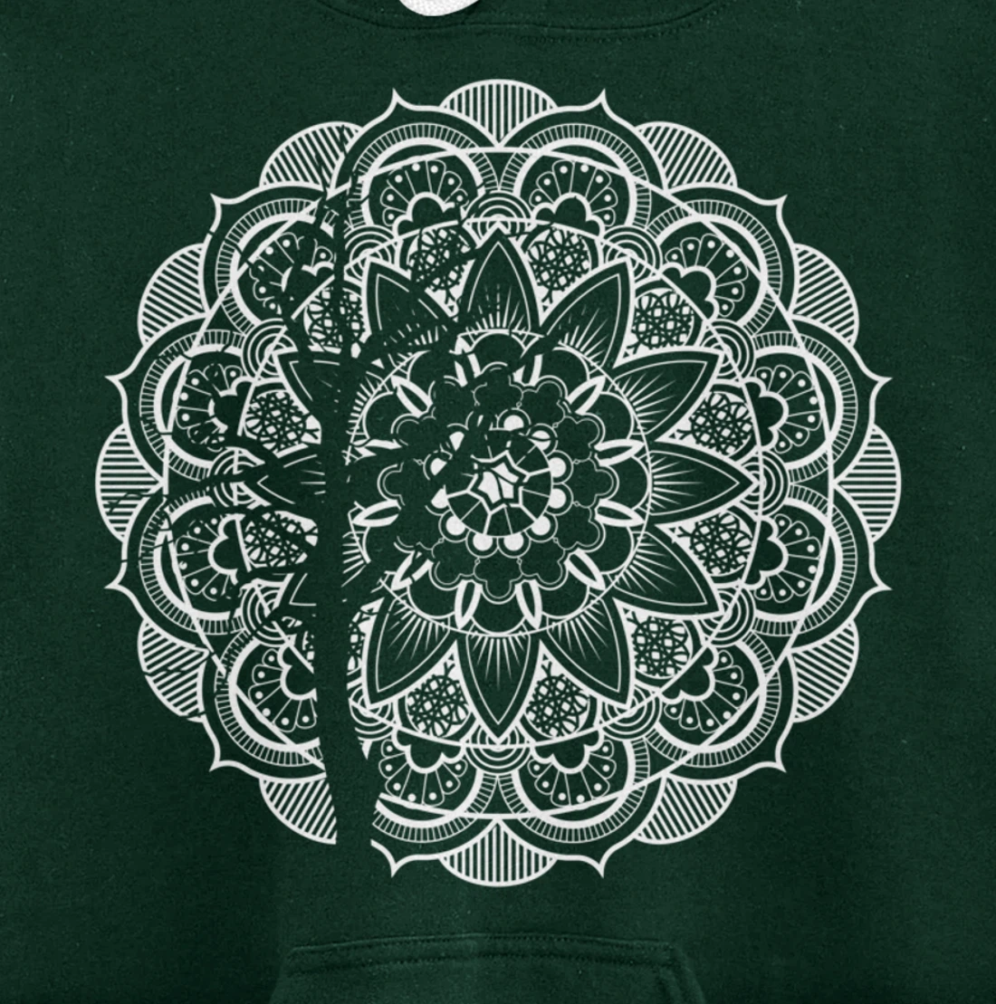 Cool Bohemian Tree Boho Geometric Mandala Themed Pullover Hoodie