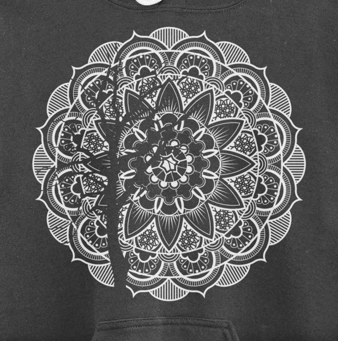 Cool Bohemian Tree Boho Geometric Mandala Themed Pullover Hoodie