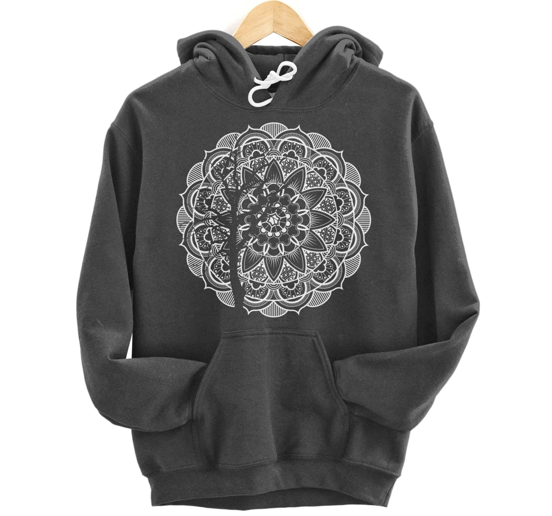 Cool Bohemian Tree Boho Geometric Mandala Themed Pullover Hoodie