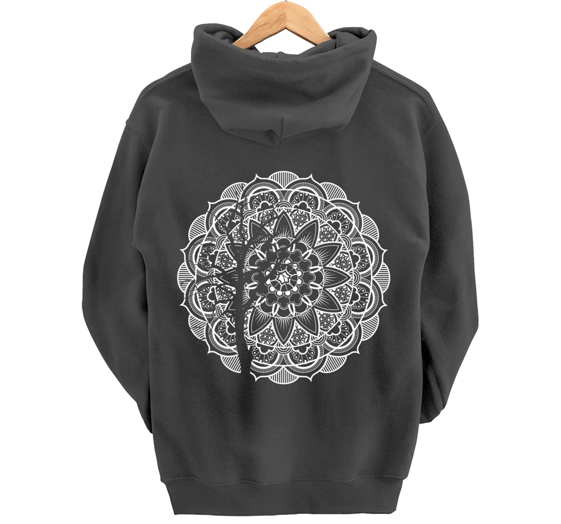 Cool Bohemian Tree Boho Geometric Mandala Themed Pullover Hoodie