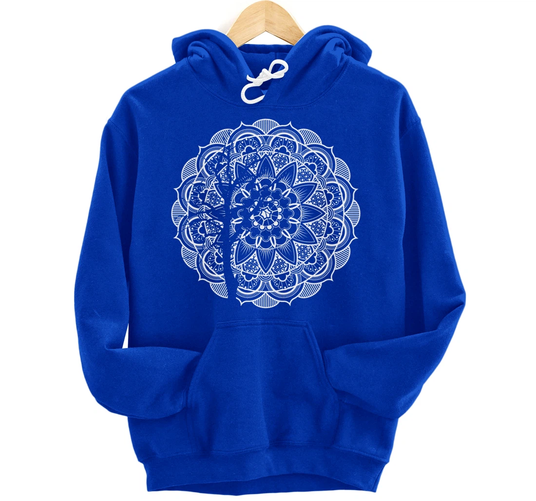Cool Bohemian Tree Boho Geometric Mandala Themed Pullover Hoodie
