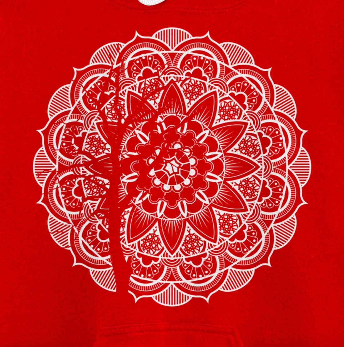 Cool Bohemian Tree Boho Geometric Mandala Themed Pullover Hoodie