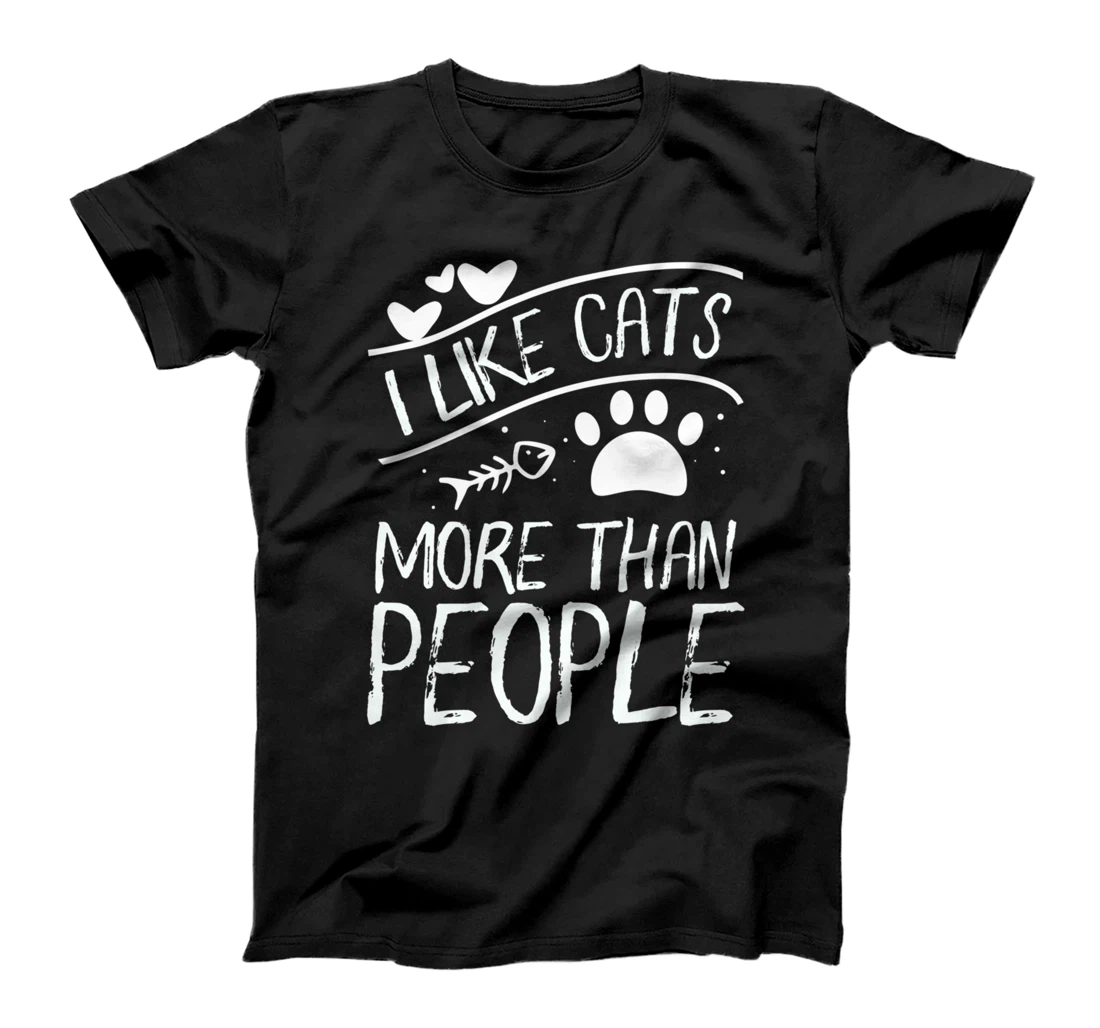 Cat Lover Tee | I Like Cats More Than People T-Shirt T-Shirt