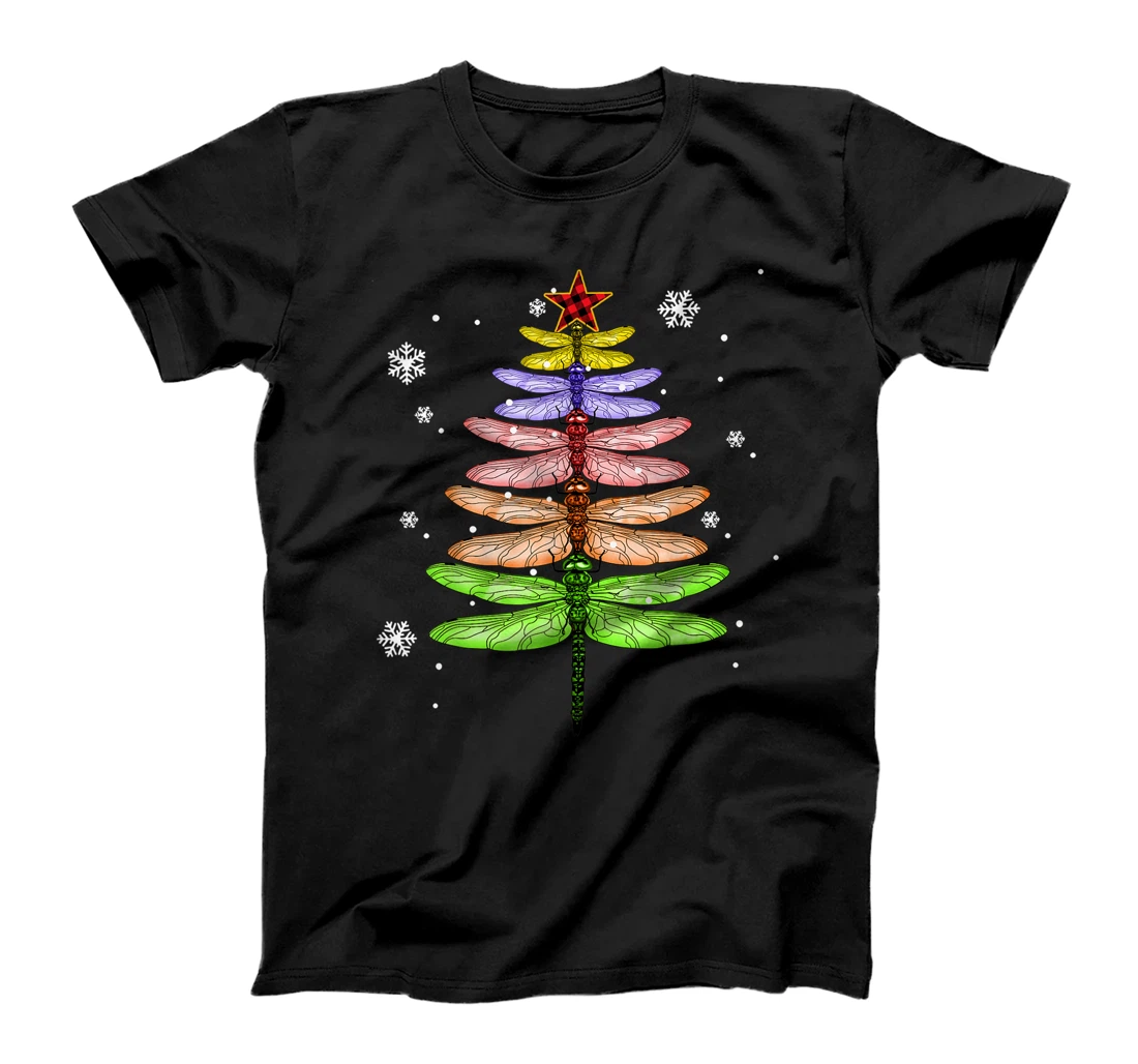 Christmas insect Lover Xmas Dragonfly Christmas Tree T-Shirt