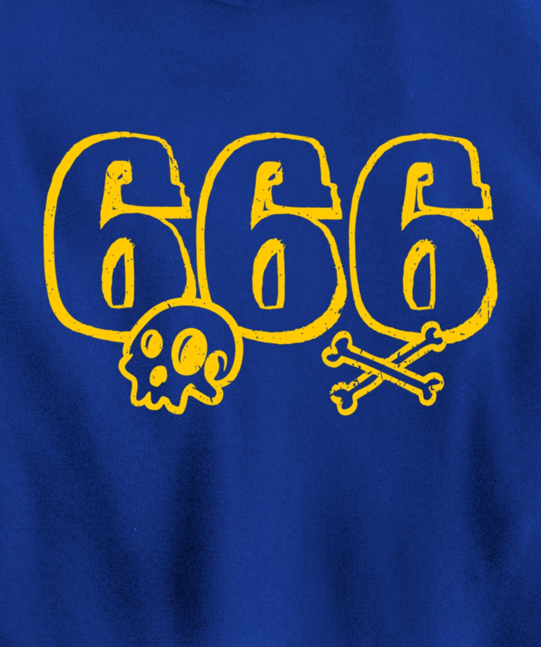 666 / Number of the Beast / Yellow Skull & Bones Satanic Pullover Hoodie