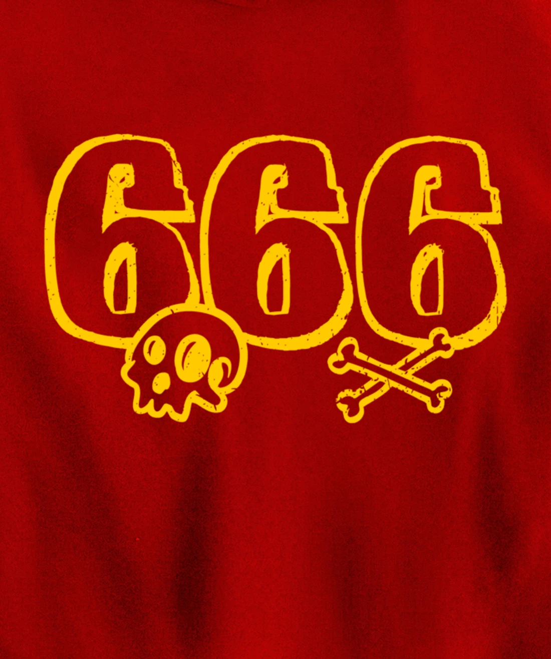 666 / Number of the Beast / Yellow Skull & Bones Satanic Pullover Hoodie