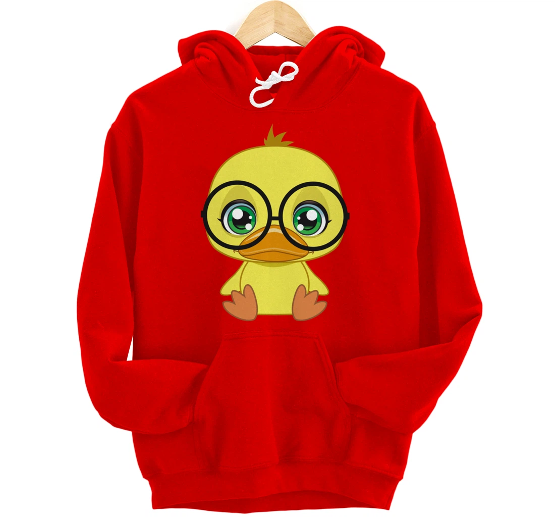 Duck with Glasses cutie Pet Nerd Nerdy Pullover Hoodie