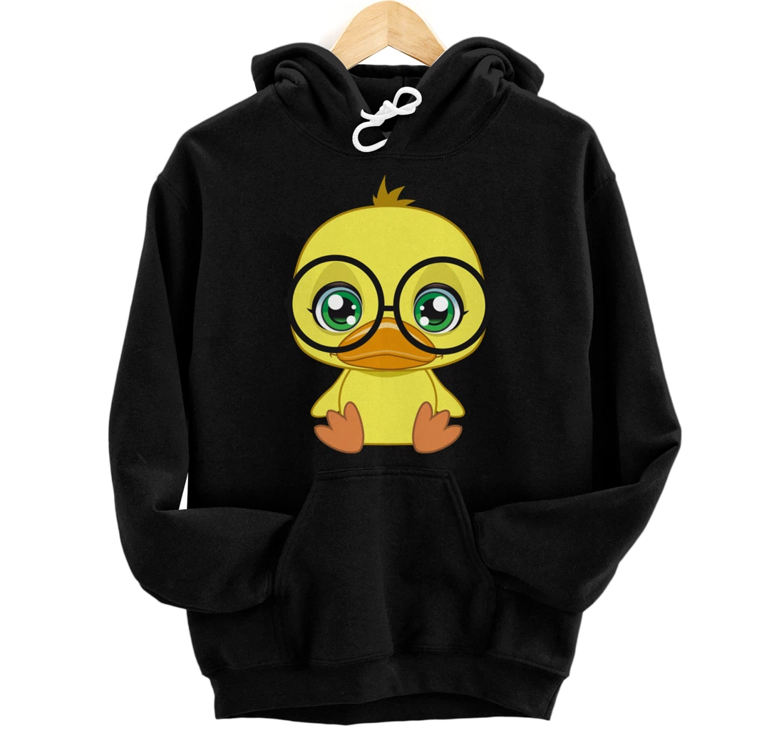 Duck with Glasses cutie Pet Nerd Nerdy Pullover Hoodie