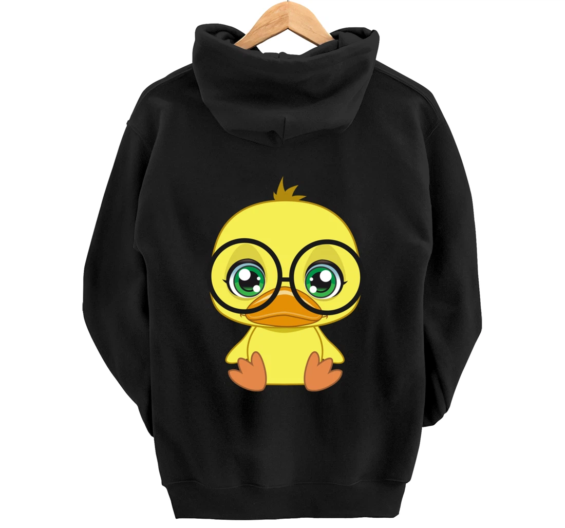 Duck with Glasses cutie Pet Nerd Nerdy Pullover Hoodie