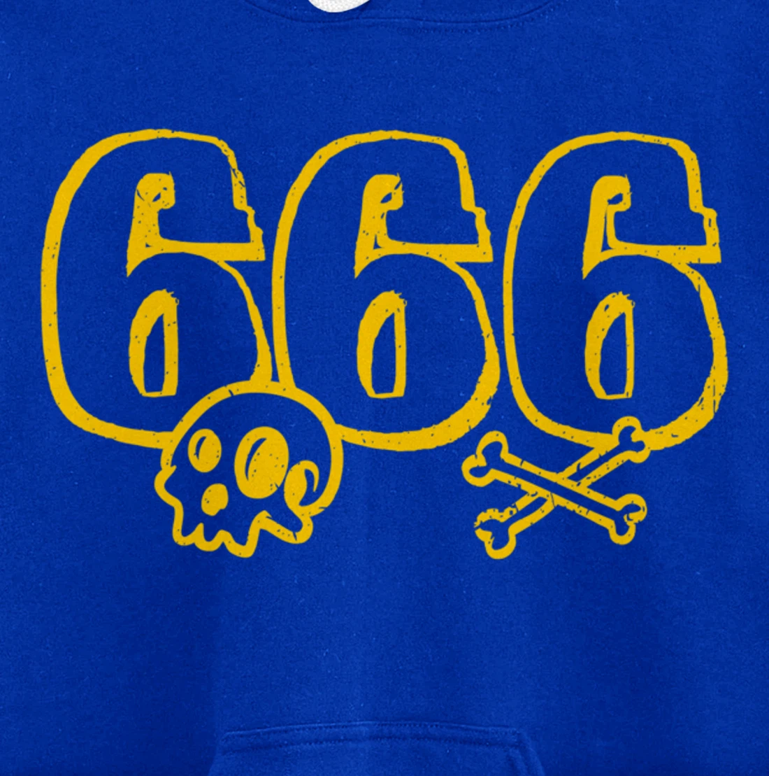 666 / Number of the Beast / Yellow Skull & Bones Satanic Pullover Hoodie