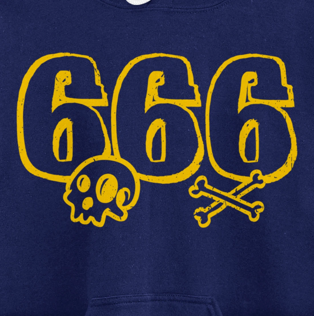 666 / Number of the Beast / Yellow Skull & Bones Satanic Pullover Hoodie