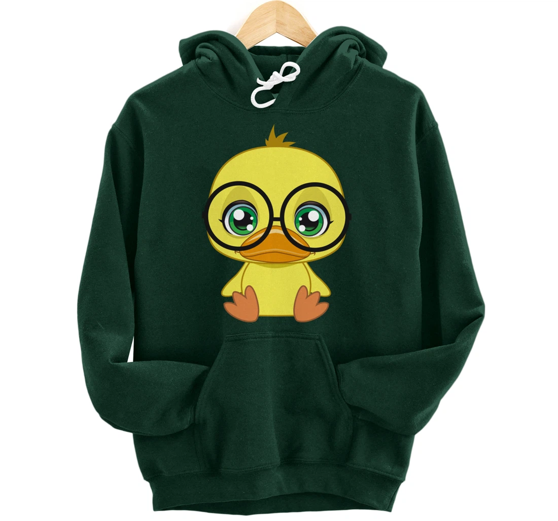 Duck with Glasses cutie Pet Nerd Nerdy Pullover Hoodie