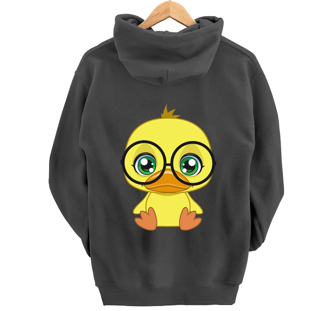 Duck with Glasses cutie Pet Nerd Nerdy Pullover Hoodie