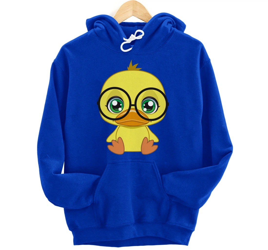 Duck with Glasses cutie Pet Nerd Nerdy Pullover Hoodie