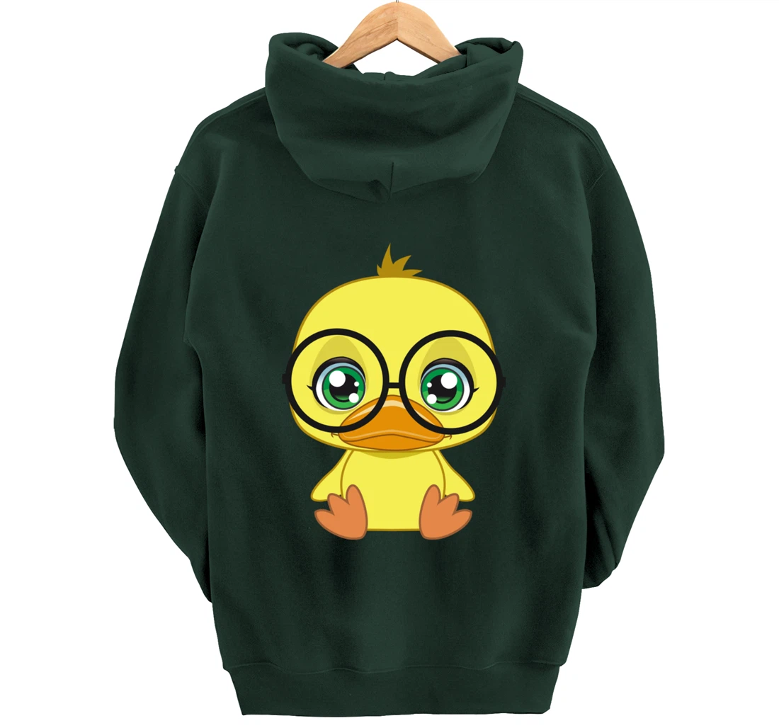 Duck with Glasses cutie Pet Nerd Nerdy Pullover Hoodie