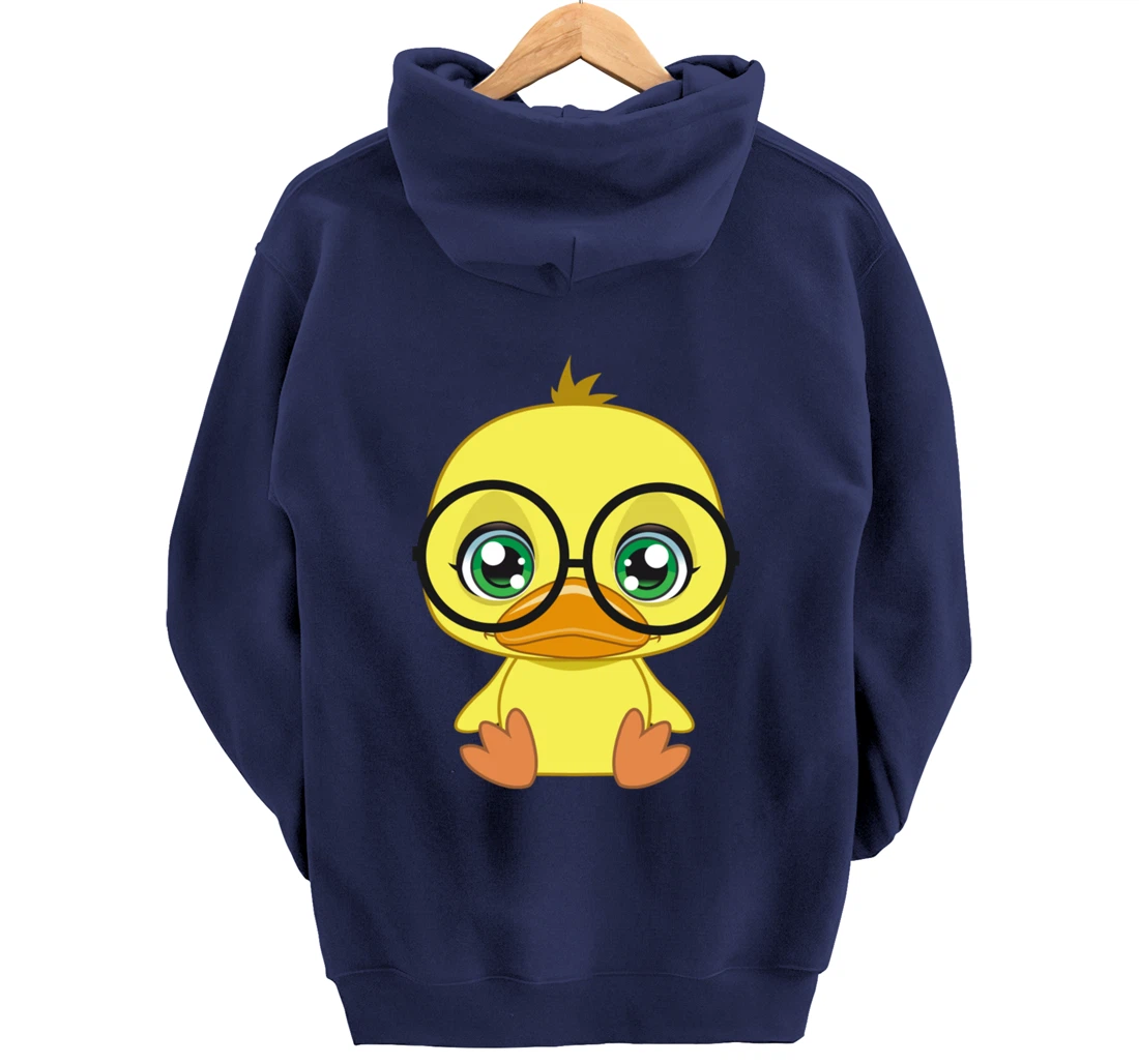 Duck with Glasses cutie Pet Nerd Nerdy Pullover Hoodie