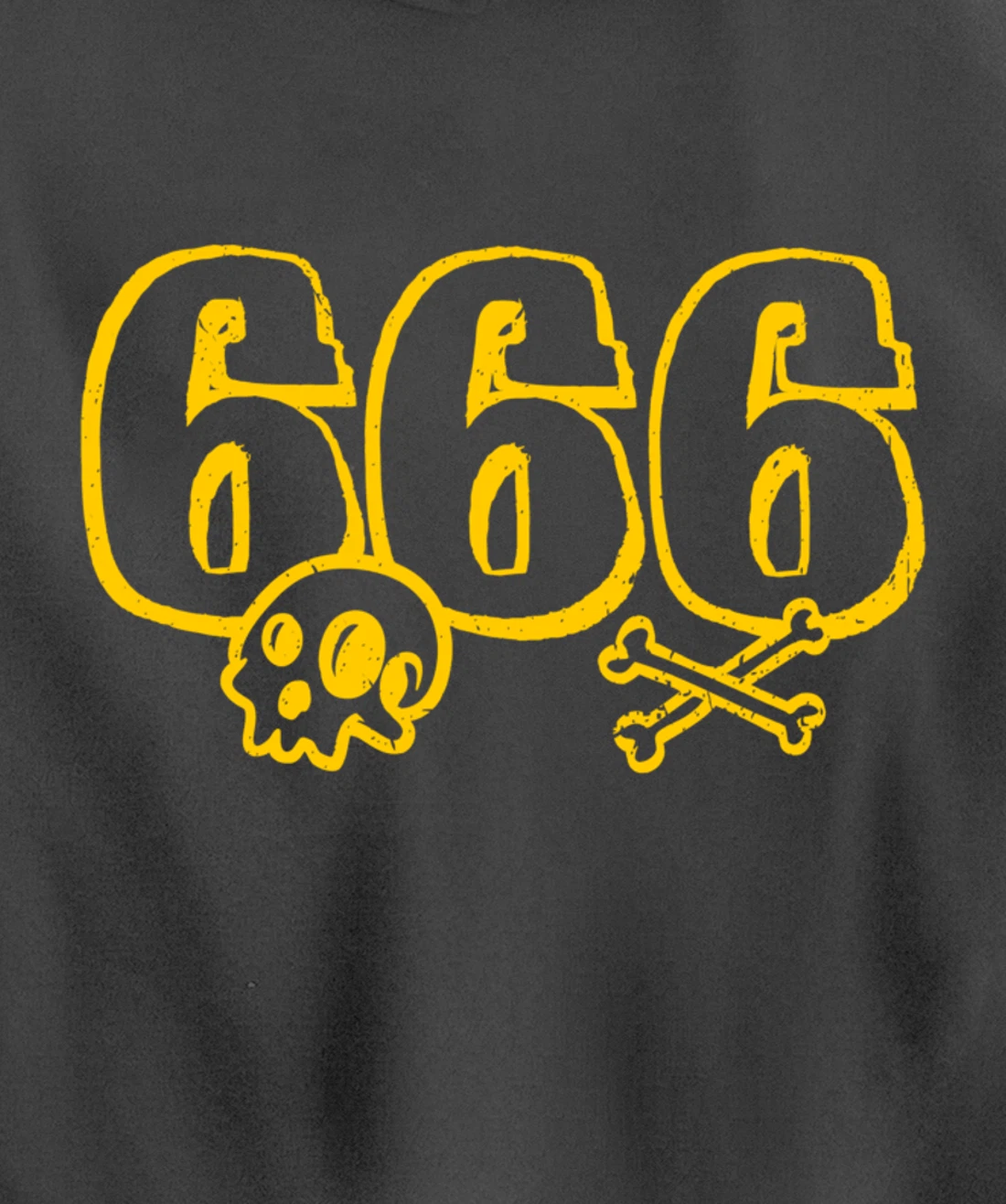 666 / Number of the Beast / Yellow Skull & Bones Satanic Pullover Hoodie