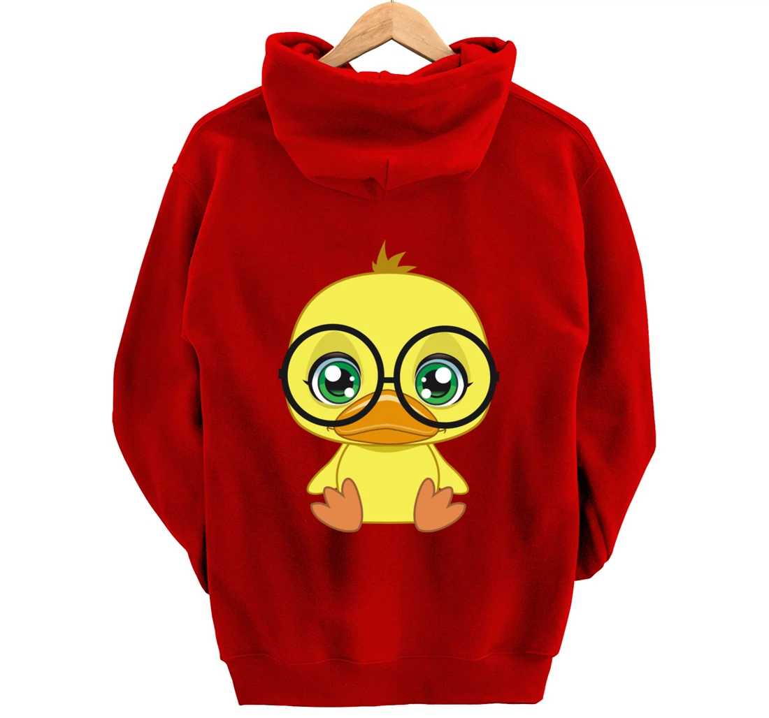 Duck with Glasses cutie Pet Nerd Nerdy Pullover Hoodie