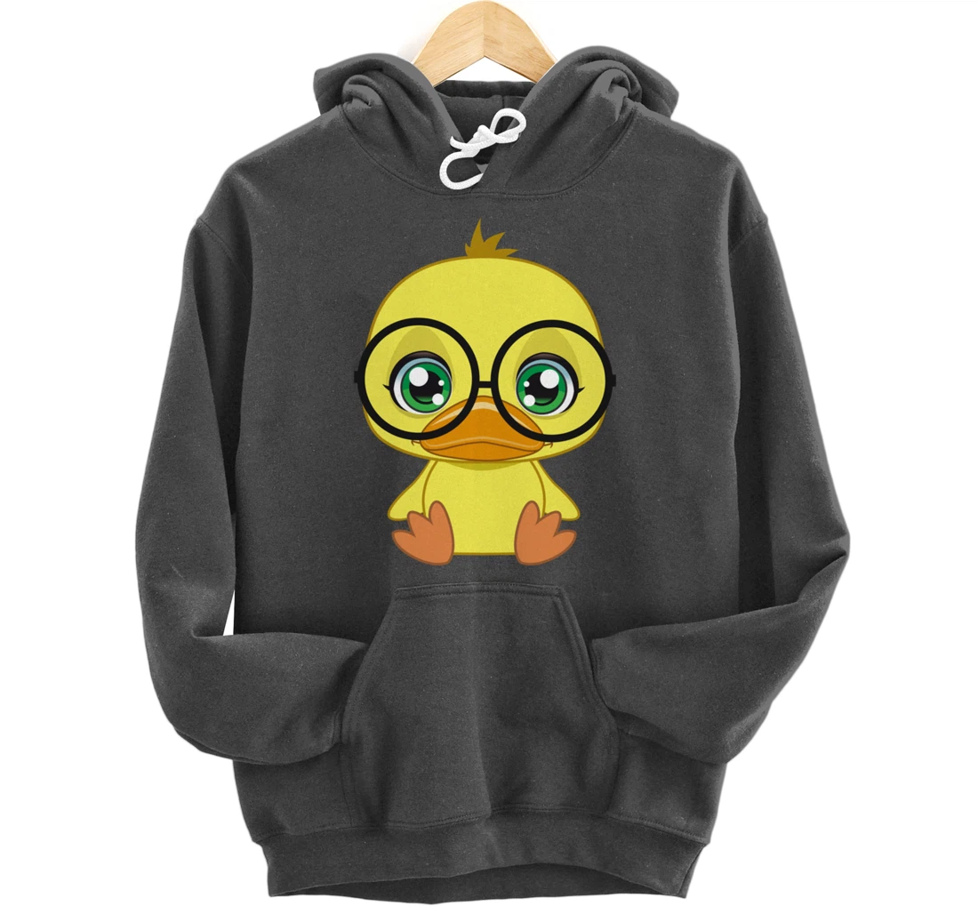 Duck with Glasses cutie Pet Nerd Nerdy Pullover Hoodie