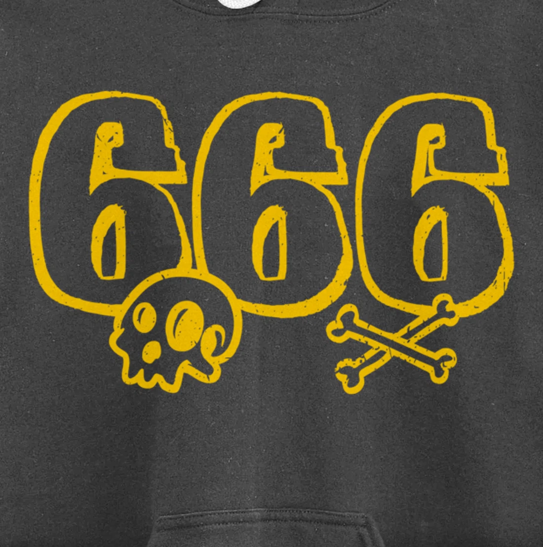 666 / Number of the Beast / Yellow Skull & Bones Satanic Pullover Hoodie