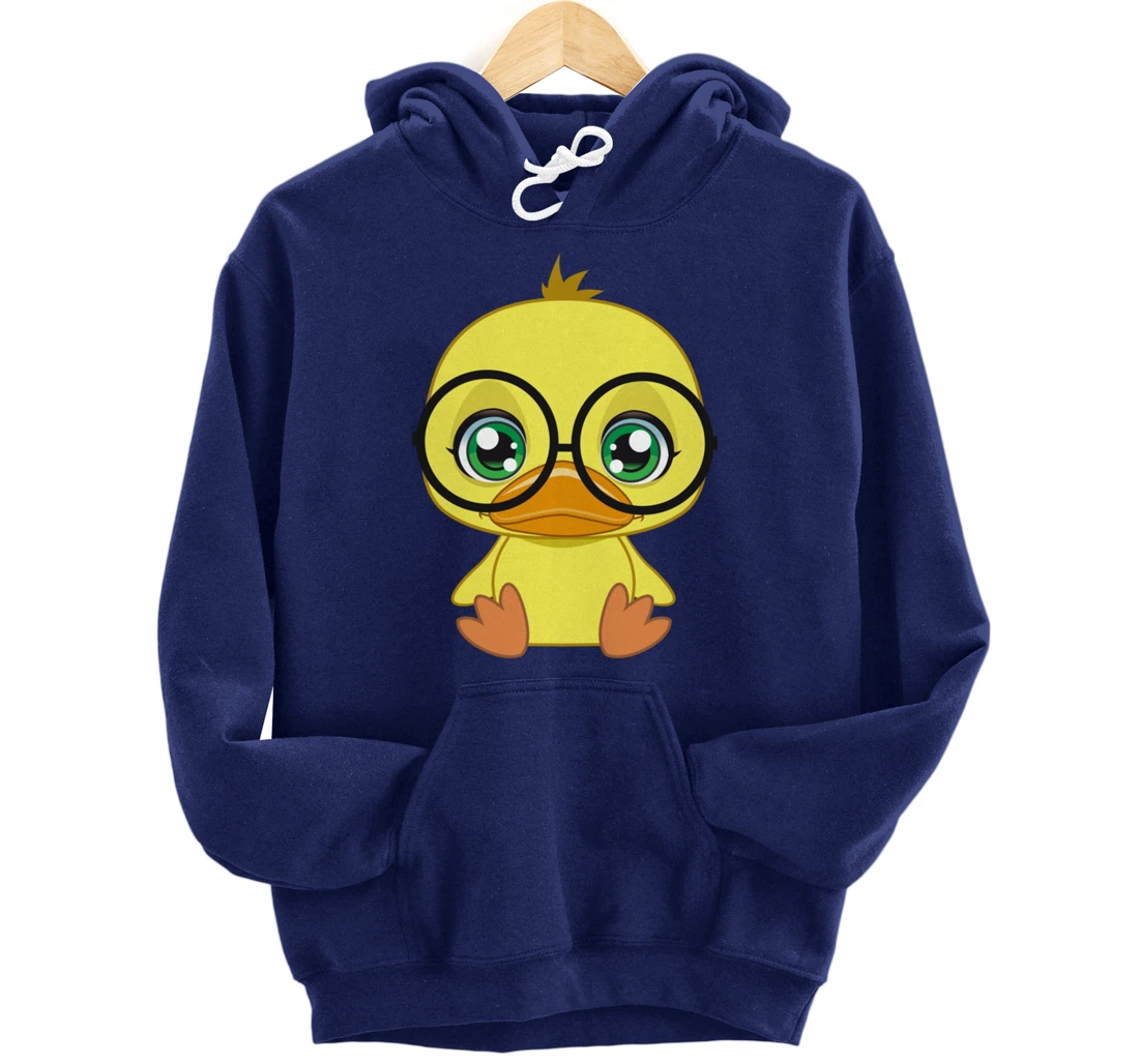 Duck with Glasses cutie Pet Nerd Nerdy Pullover Hoodie