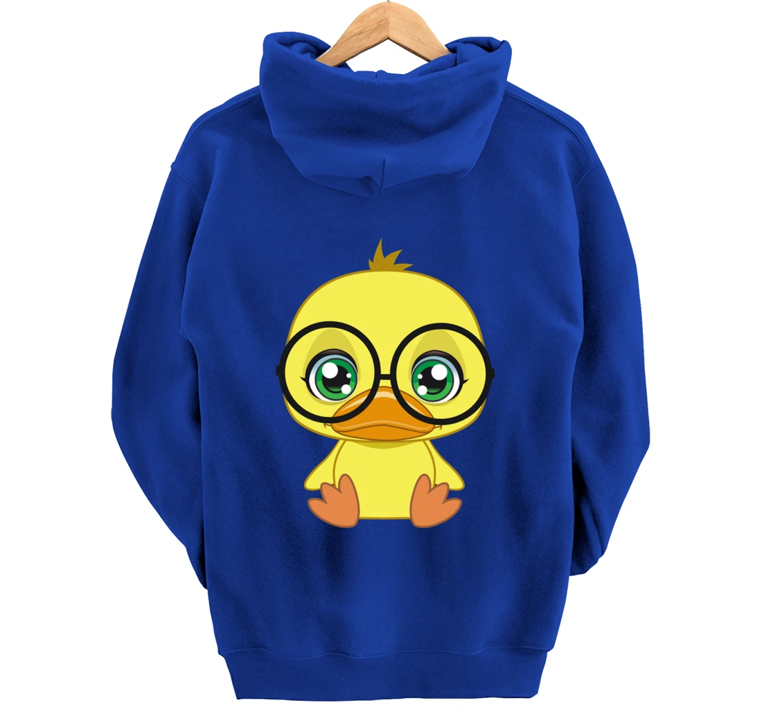 Duck with Glasses cutie Pet Nerd Nerdy Pullover Hoodie