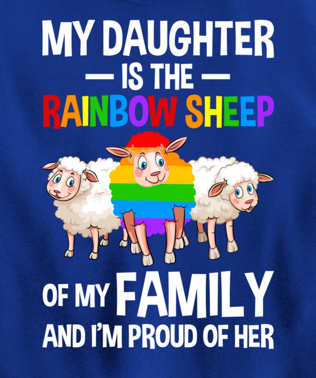 LGBT Rainbow Pride Sheep Family Gay Lesbian Transgender Pullover Hoodie