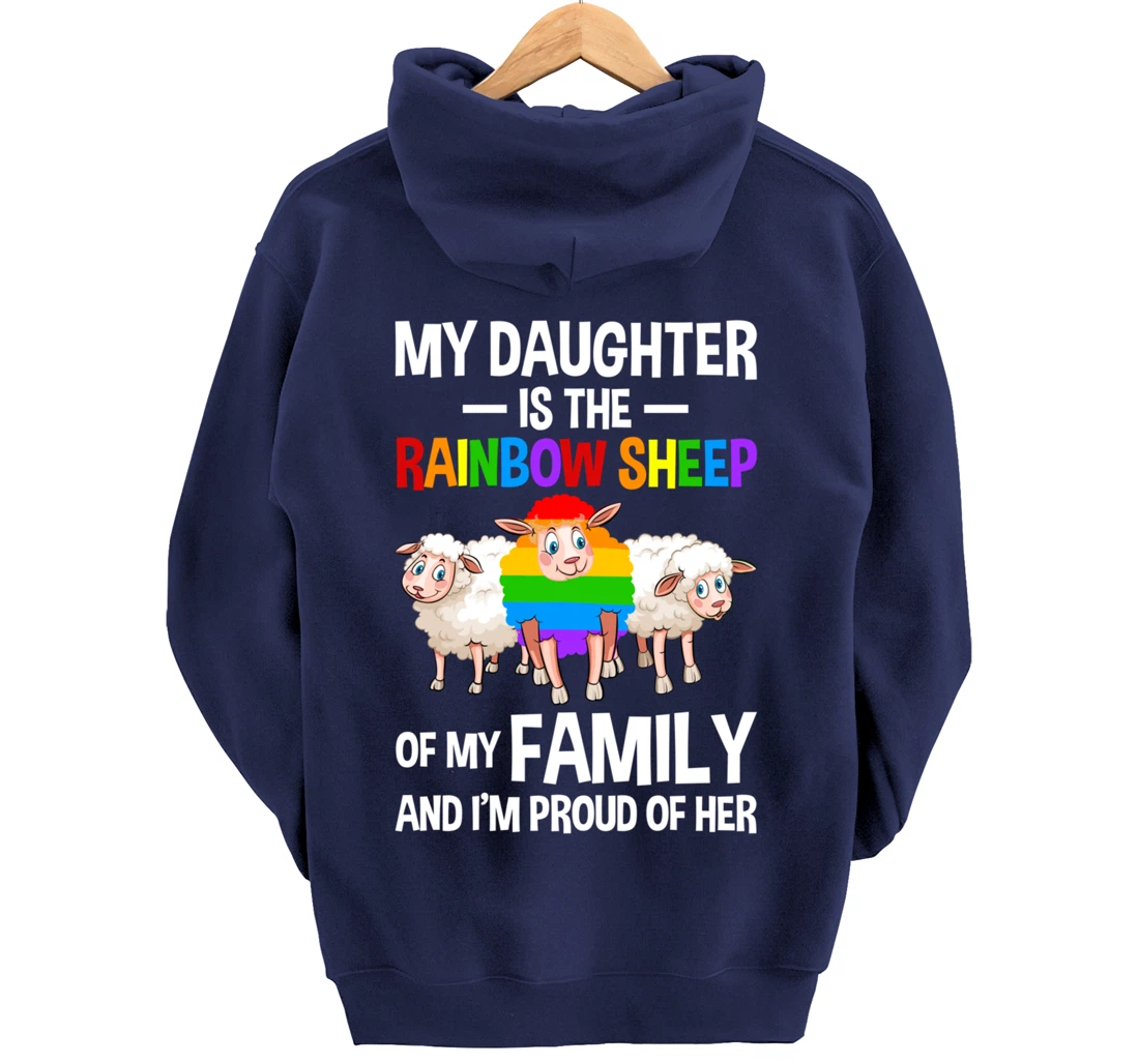 LGBT Rainbow Pride Sheep Family Gay Lesbian Transgender Pullover Hoodie