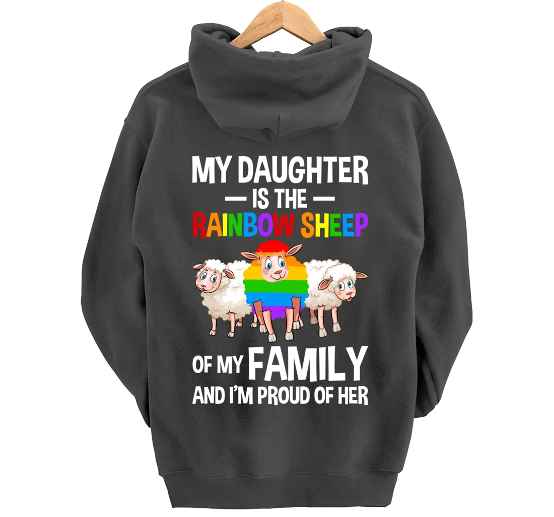 LGBT Rainbow Pride Sheep Family Gay Lesbian Transgender Pullover Hoodie