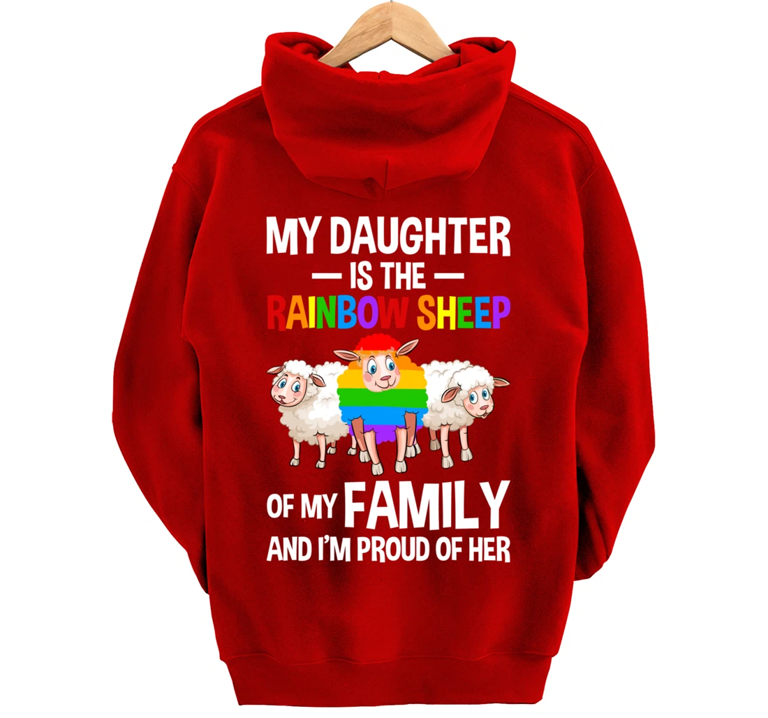 LGBT Rainbow Pride Sheep Family Gay Lesbian Transgender Pullover Hoodie