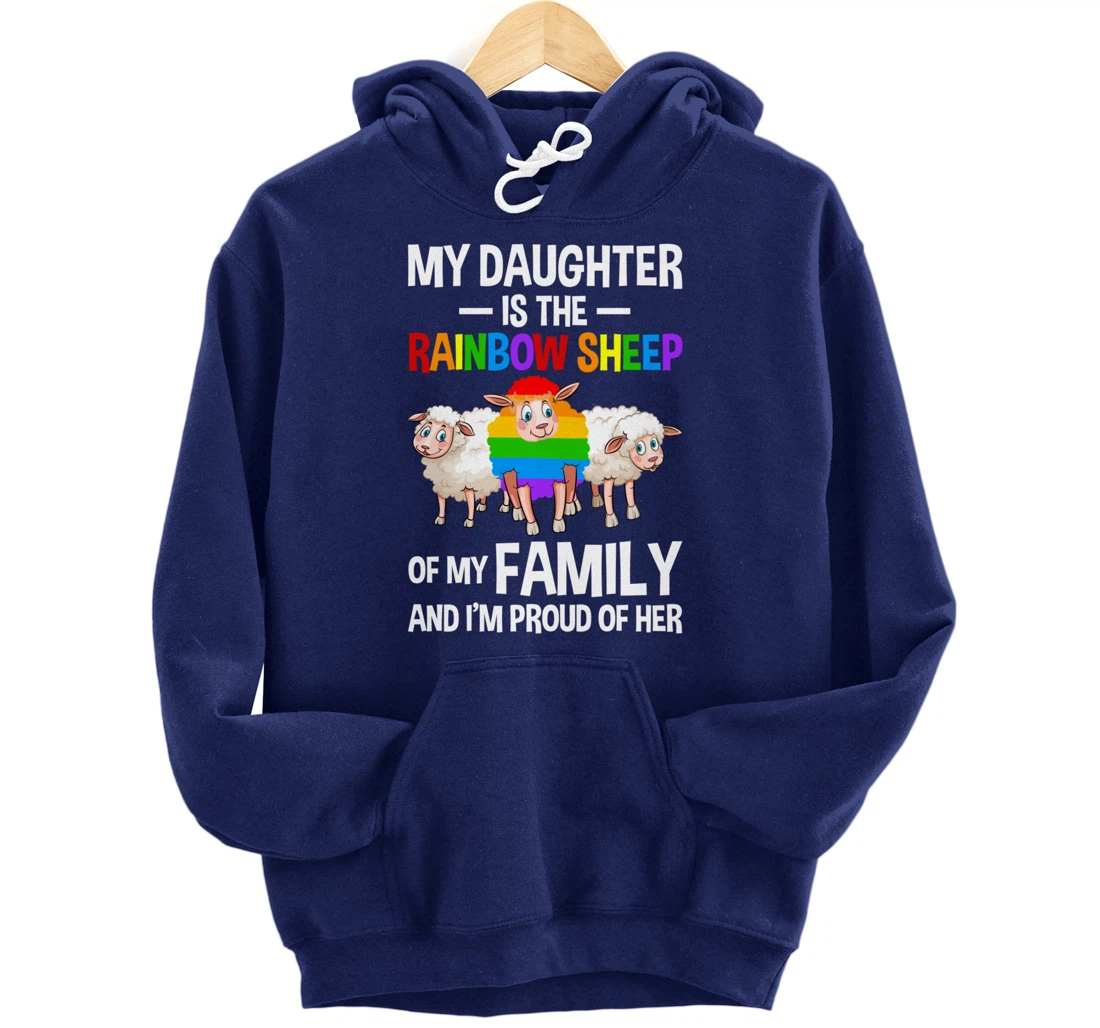 LGBT Rainbow Pride Sheep Family Gay Lesbian Transgender Pullover Hoodie