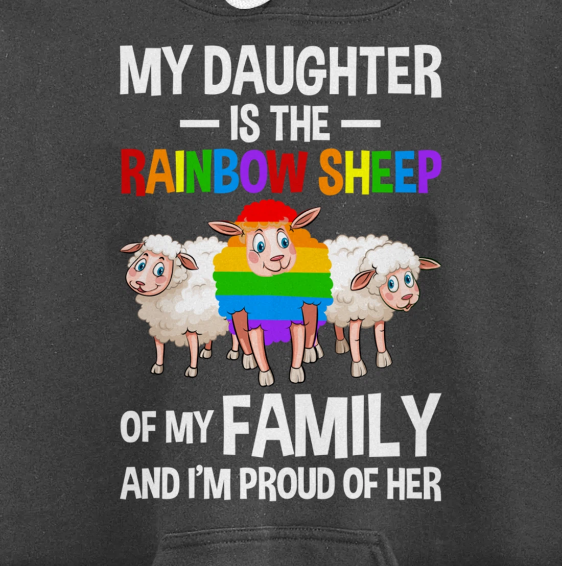 LGBT Rainbow Pride Sheep Family Gay Lesbian Transgender Pullover Hoodie