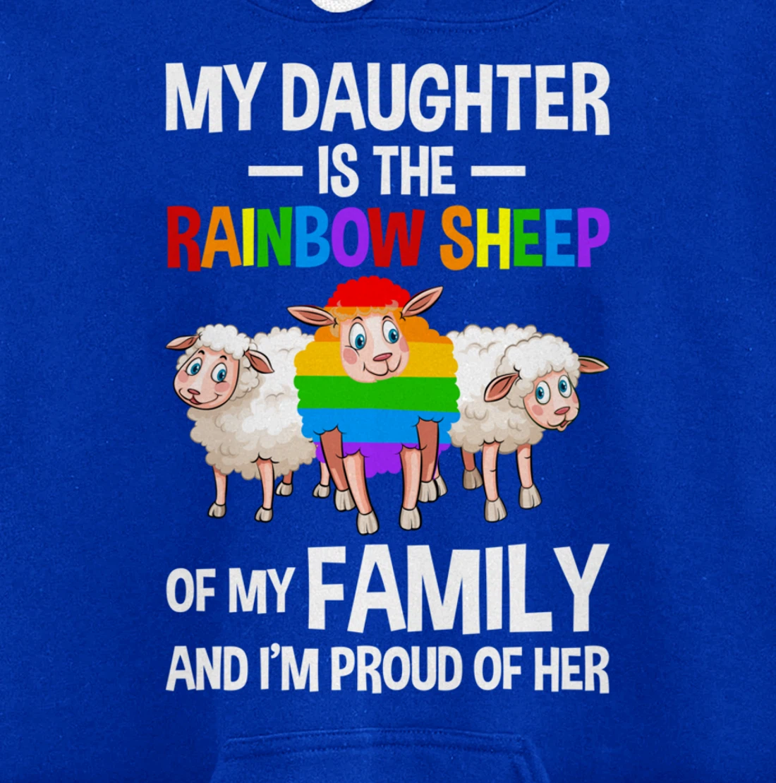 LGBT Rainbow Pride Sheep Family Gay Lesbian Transgender Pullover Hoodie