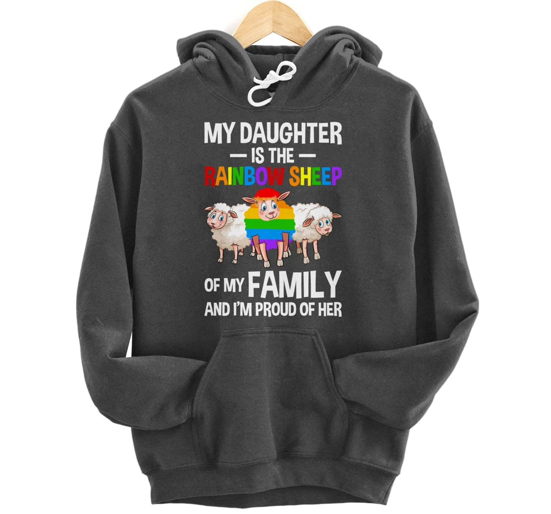 LGBT Rainbow Pride Sheep Family Gay Lesbian Transgender Pullover Hoodie