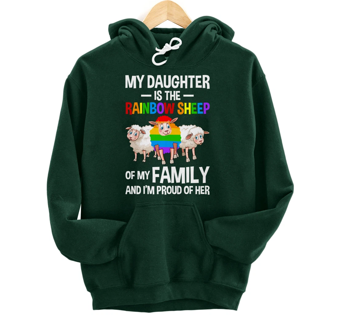 LGBT Rainbow Pride Sheep Family Gay Lesbian Transgender Pullover Hoodie