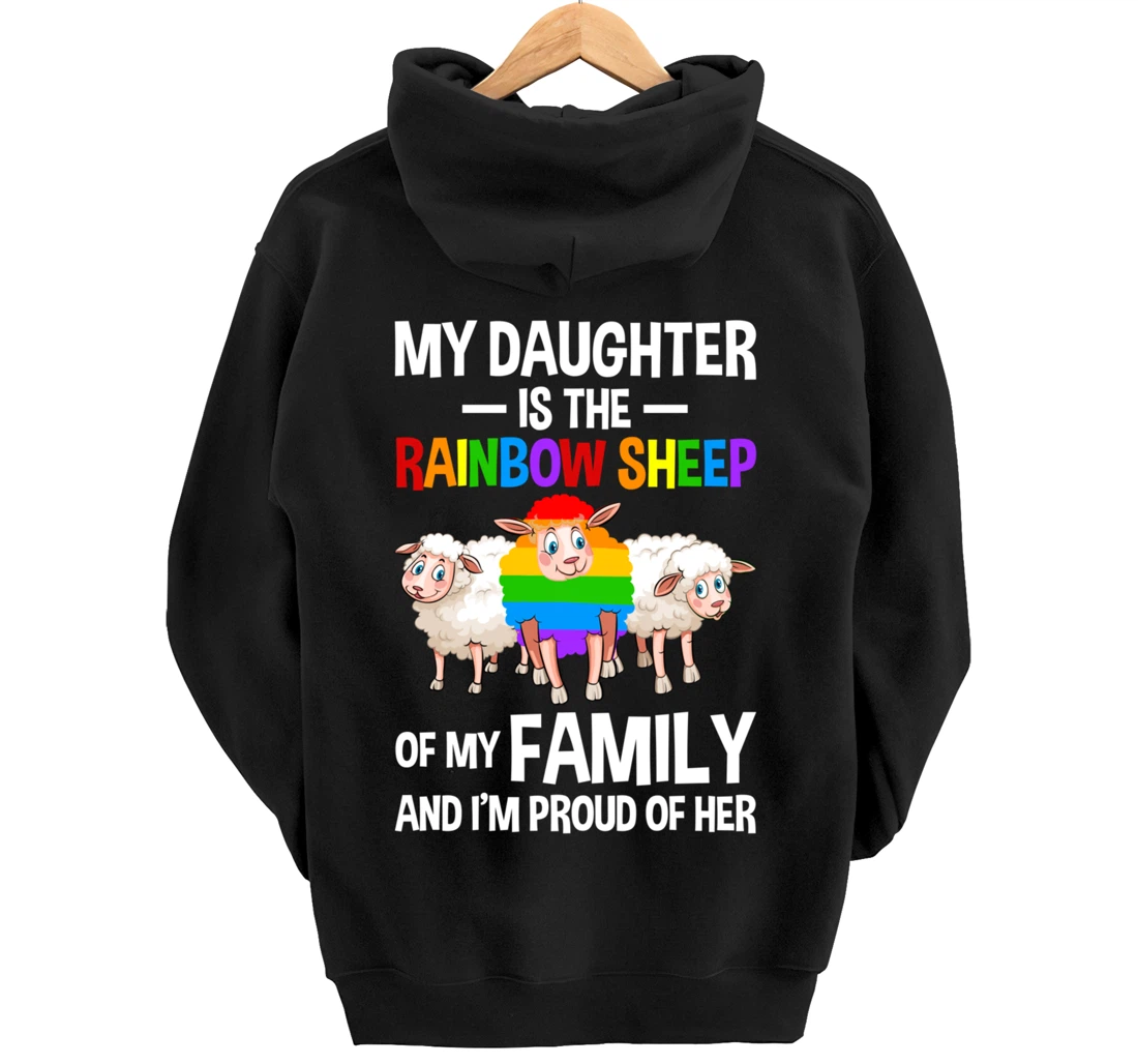 LGBT Rainbow Pride Sheep Family Gay Lesbian Transgender Pullover Hoodie