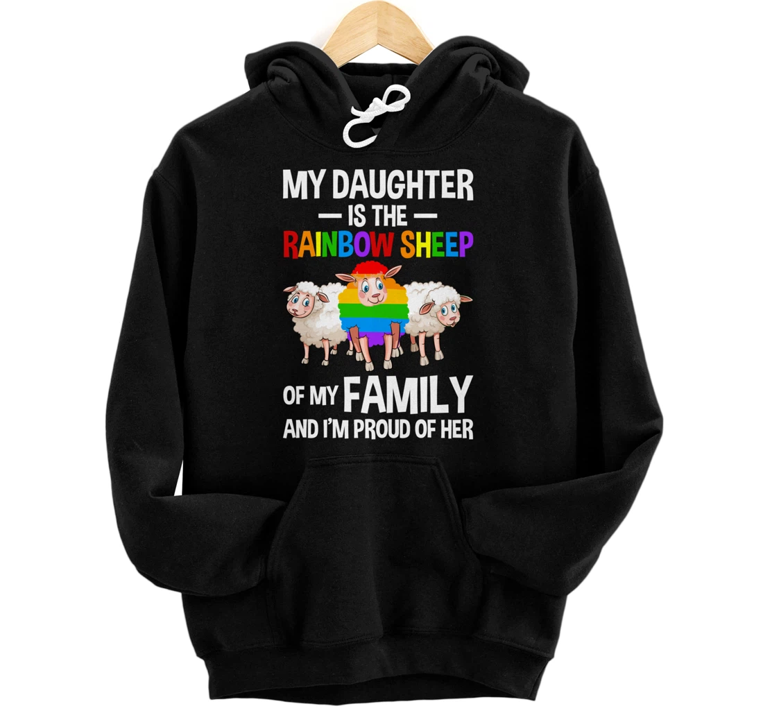 LGBT Rainbow Pride Sheep Family Gay Lesbian Transgender Pullover Hoodie