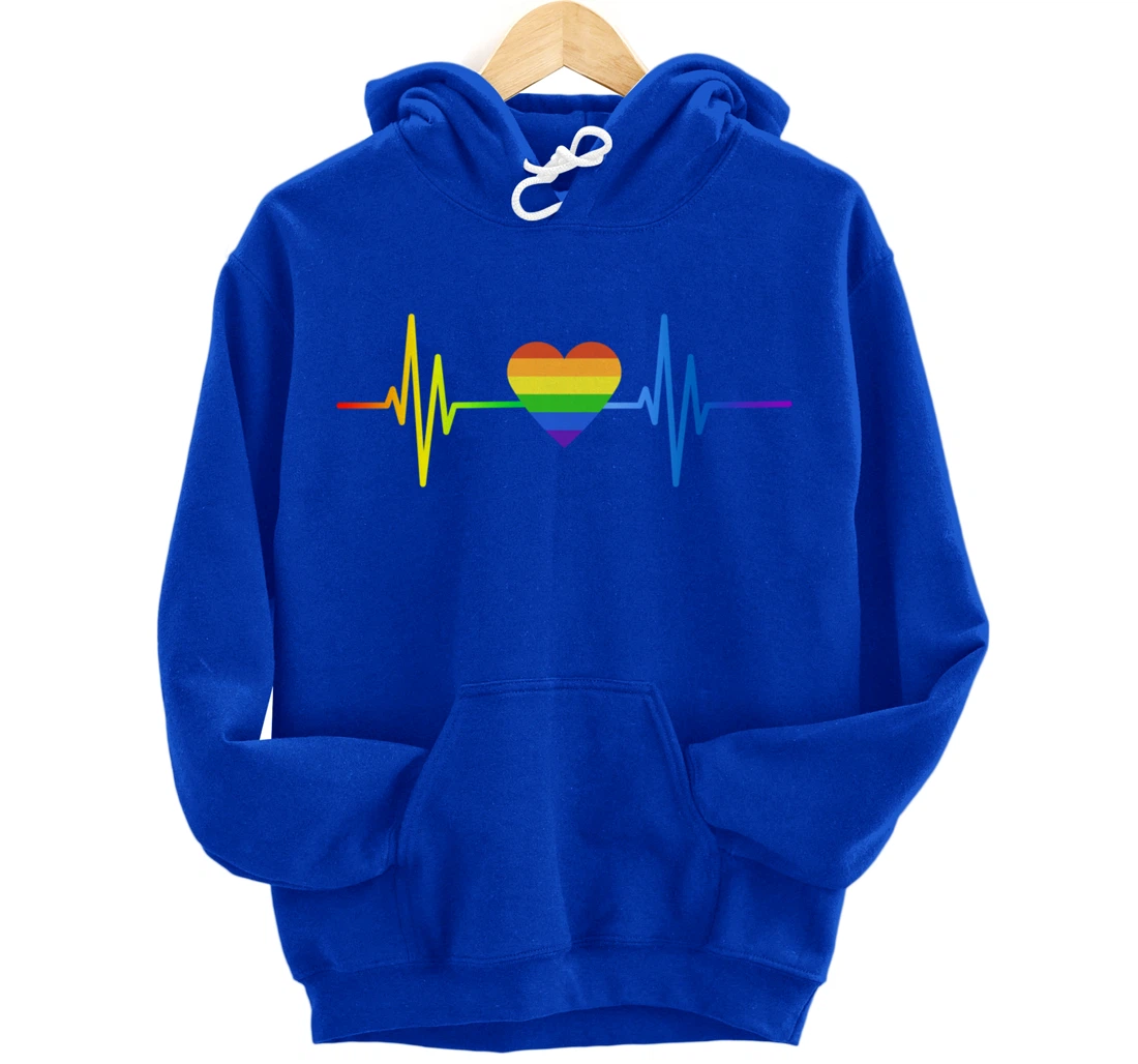 LGBT Pride Heartbeat Gay Lesbian Transgender Frequency Pullover Hoodie