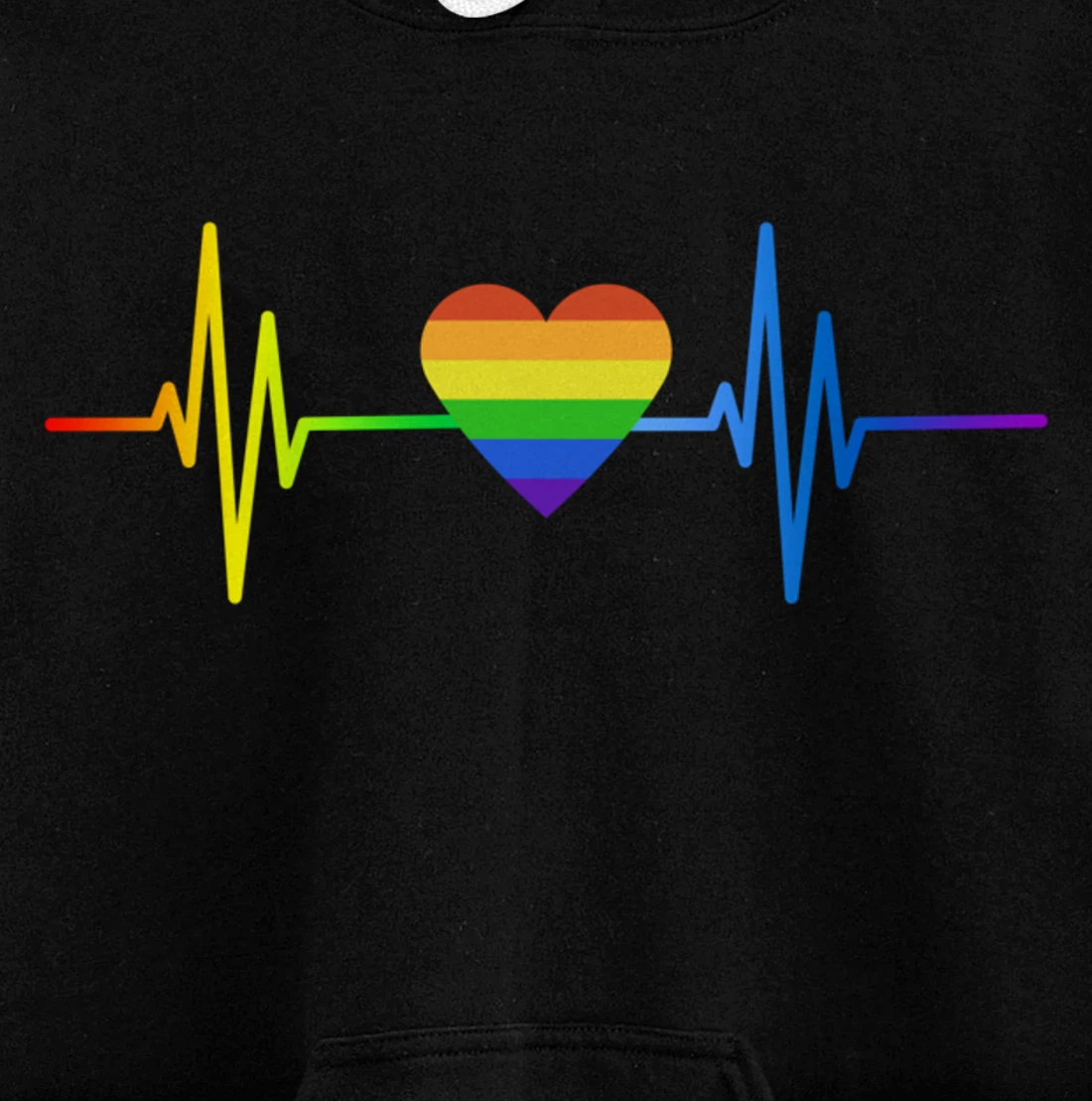 LGBT Pride Heartbeat Gay Lesbian Transgender Frequency Pullover Hoodie