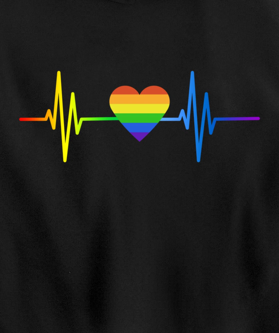 LGBT Pride Heartbeat Gay Lesbian Transgender Frequency Pullover Hoodie