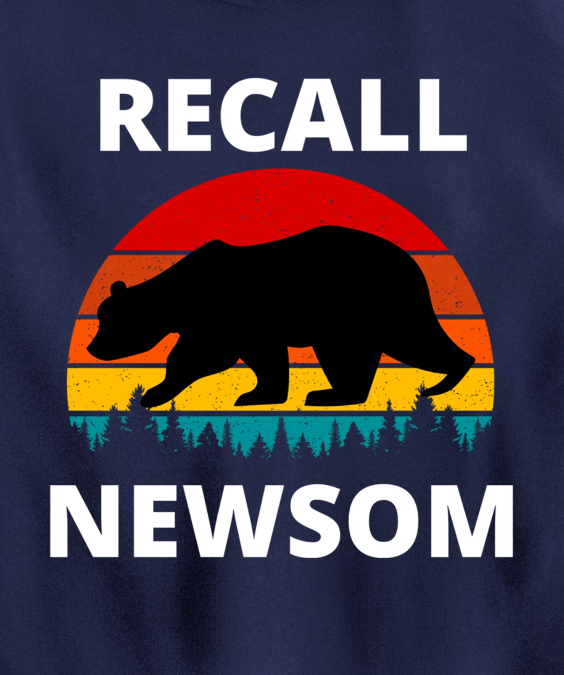 Recall Gavin Newsom California Election Cal Bear & Sunset. Pullover Hoodie