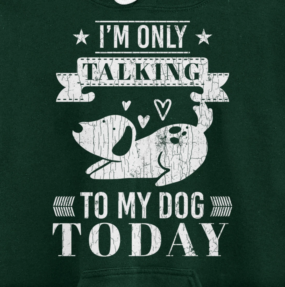 I'm Only Talking To Dog Today Funny Introverts Graphic Pullover Hoodie