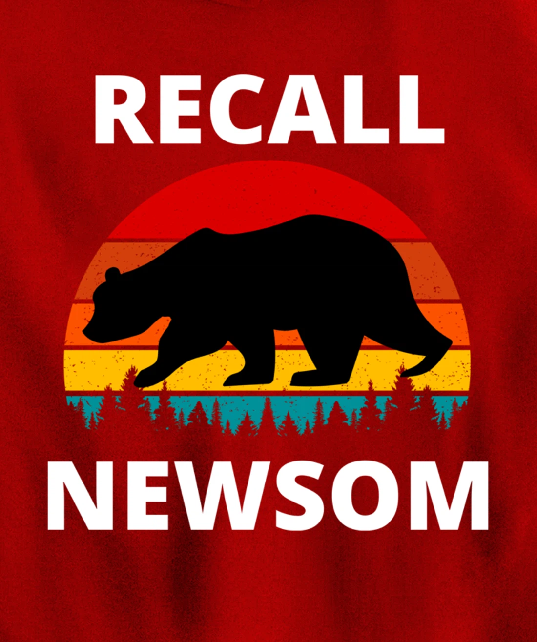 Recall Gavin Newsom California Election Cal Bear & Sunset. Pullover Hoodie