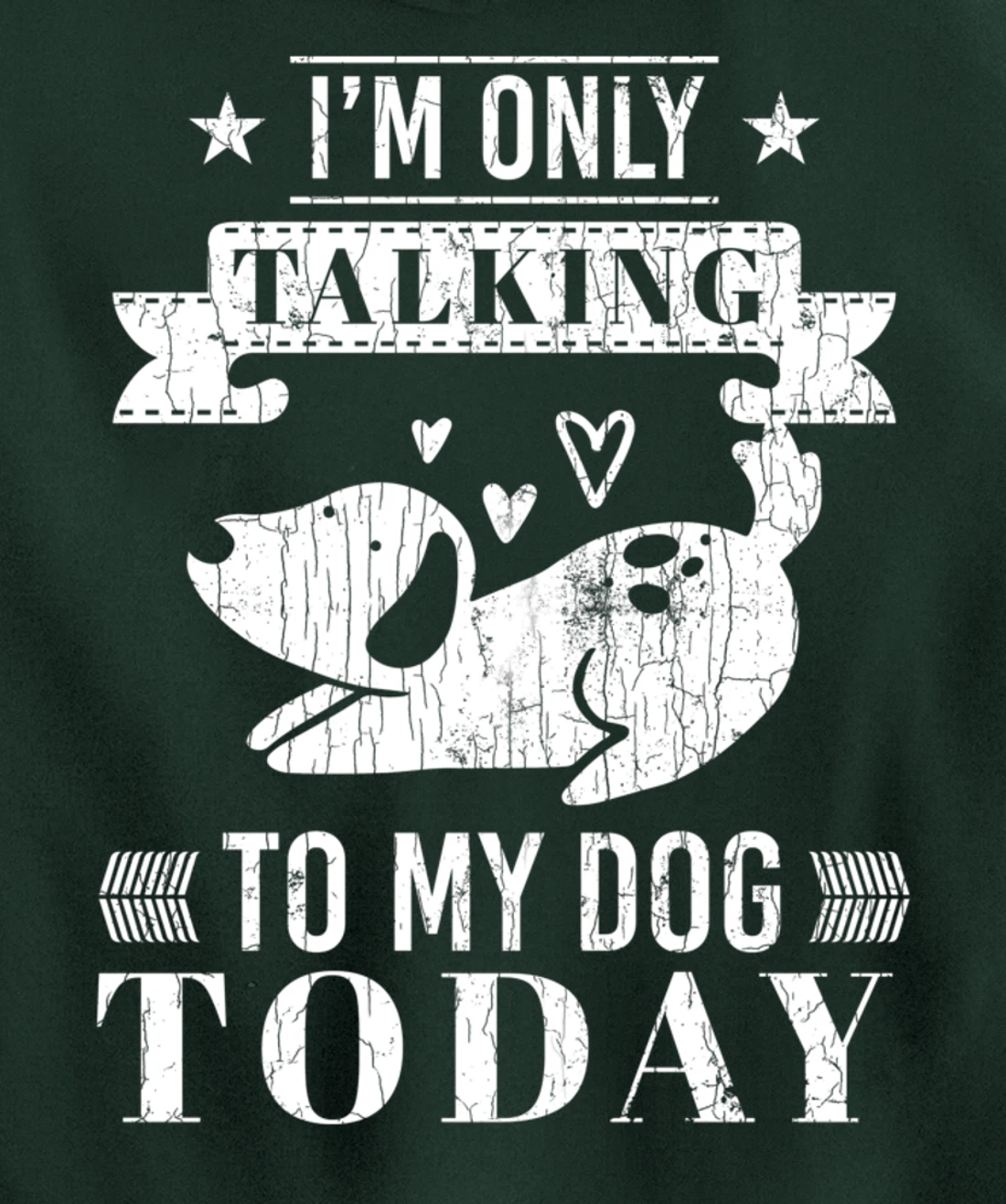 I'm Only Talking To Dog Today Funny Introverts Graphic Pullover Hoodie