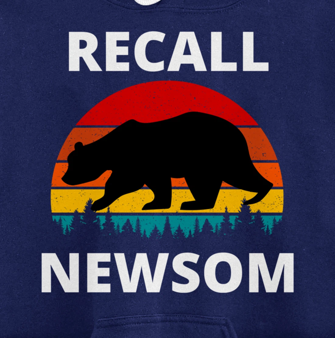 Recall Gavin Newsom California Election Cal Bear & Sunset. Pullover Hoodie