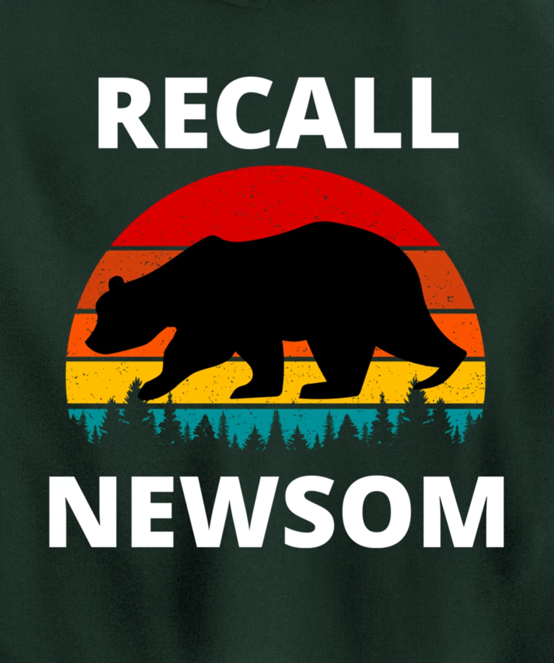 Recall Gavin Newsom California Election Cal Bear & Sunset. Pullover Hoodie