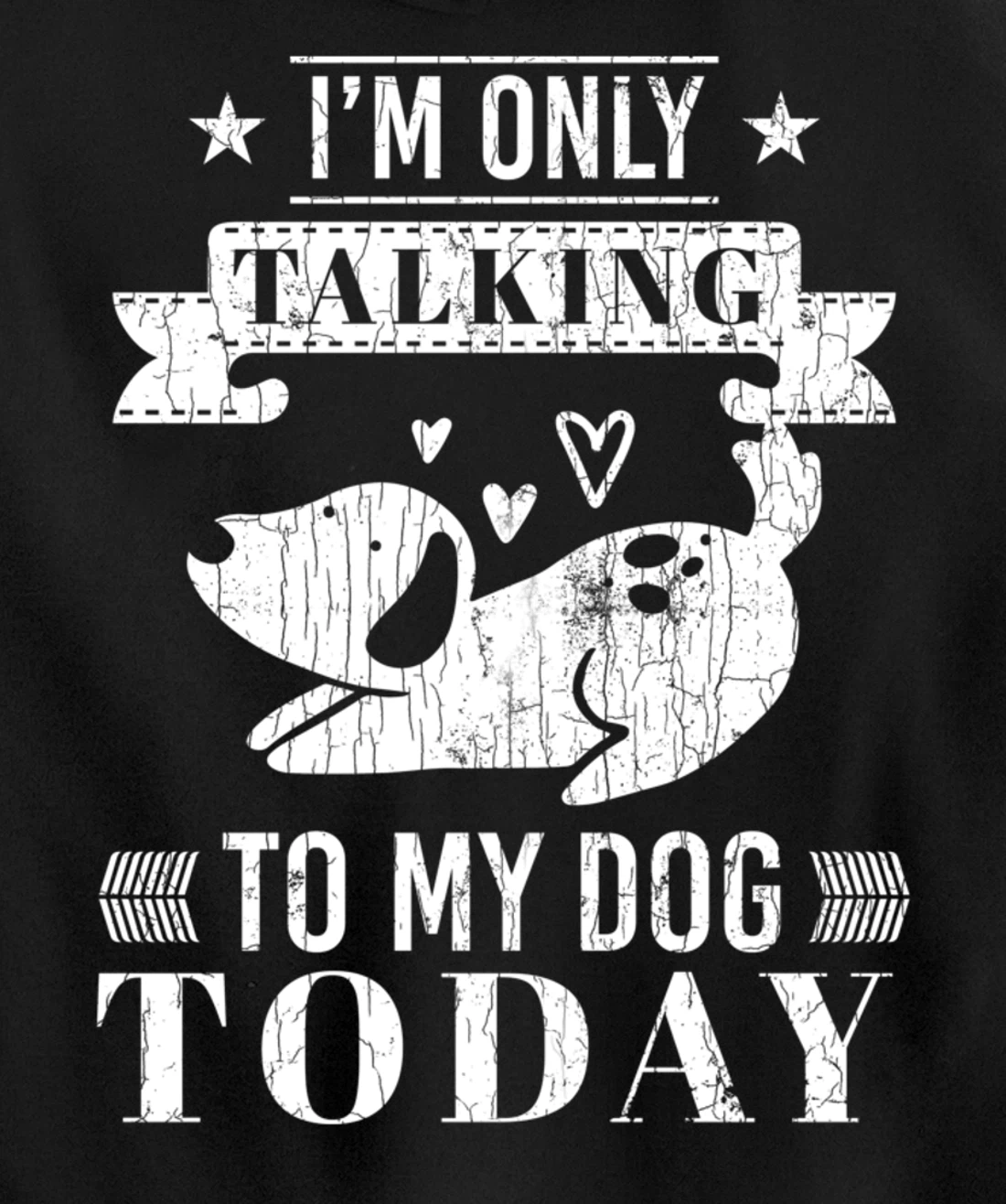 I'm Only Talking To Dog Today Funny Introverts Graphic Pullover Hoodie