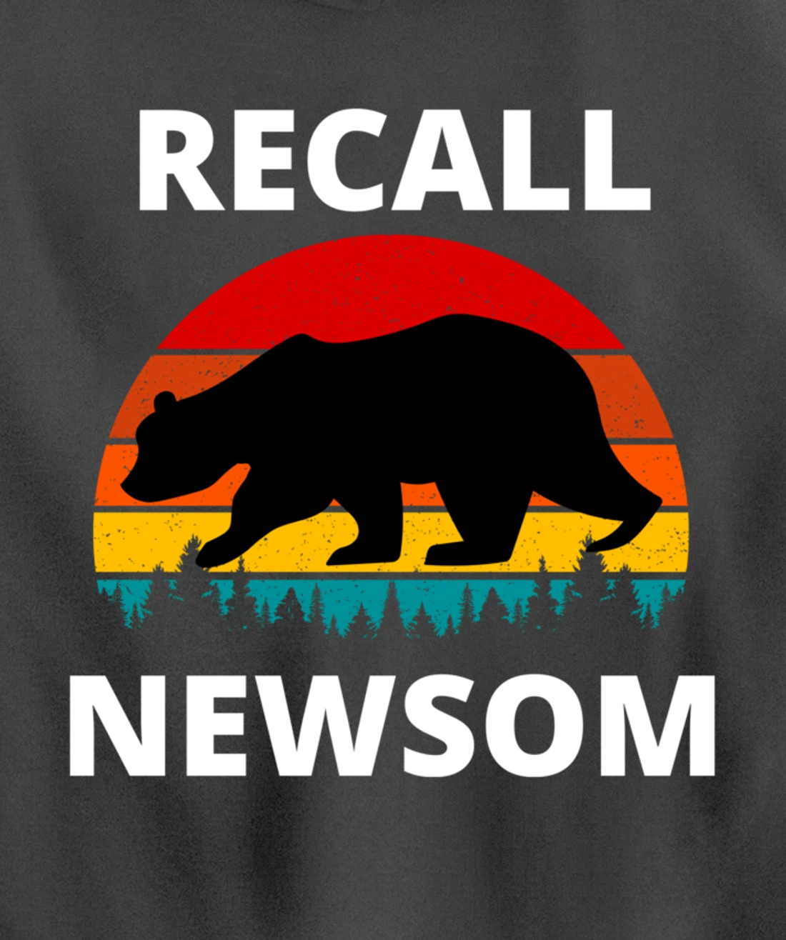 Recall Gavin Newsom California Election Cal Bear & Sunset. Pullover Hoodie